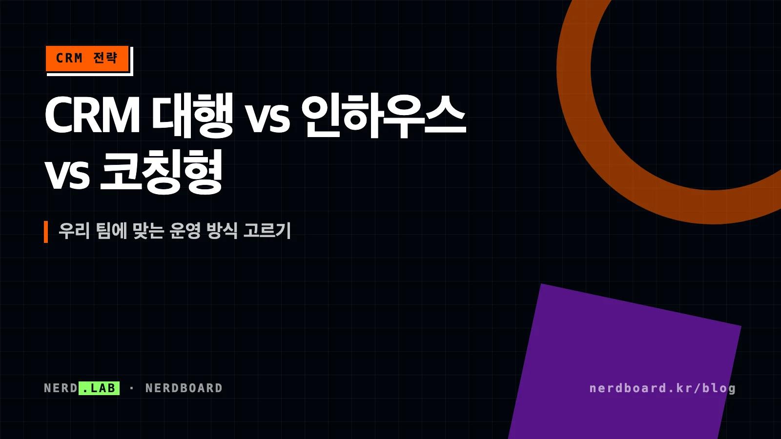 CRM 대행, 인하우스, 코칭형 세 가지 운영 방식의 역할 분담 비교
